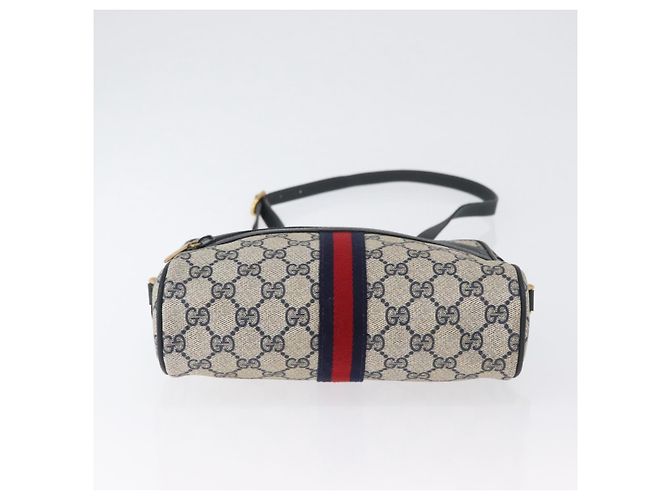 Borsa a Spalla Gucci GG Supreme Sherry Line PVC Blu Navy Oro 120 02 004 Auth mr2064 D'oro - vista 5