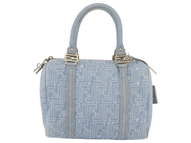 Borsa Boston in tela Zucca FENDI azzurro chiaro oro Auth 168309V D'oro Blu chiaro - vista 13