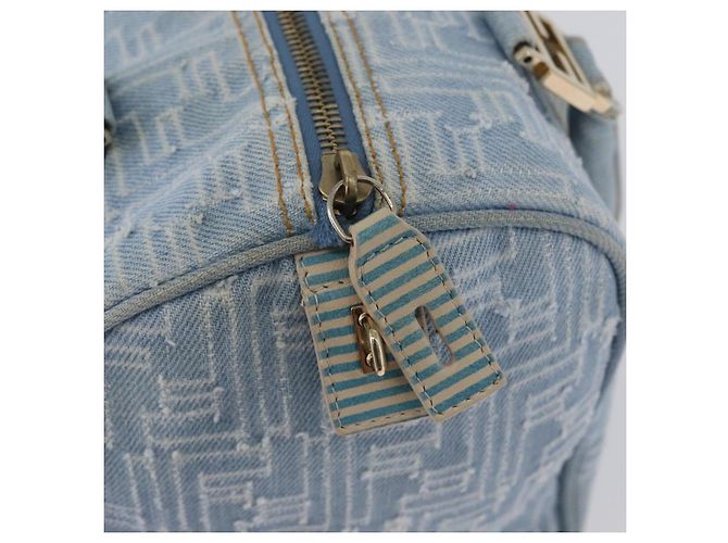 Borsa Boston in tela Zucca FENDI azzurro chiaro oro Auth 168309V D'oro Blu chiaro - vista 17