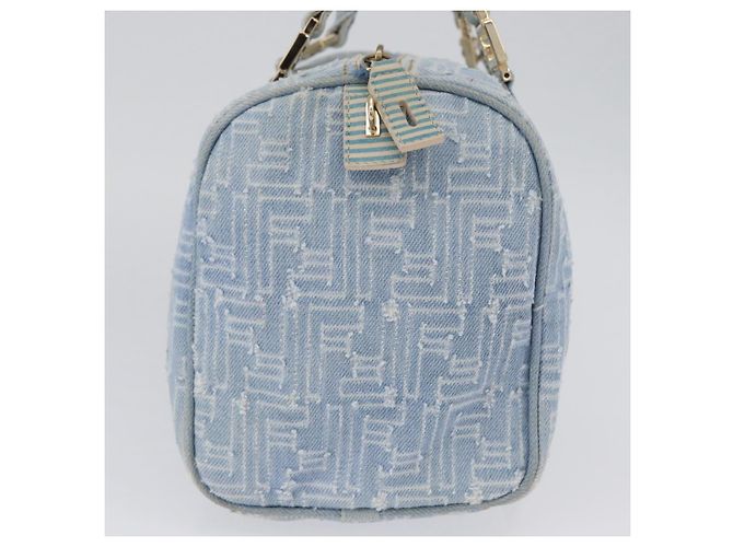 Borsa Boston in tela Zucca FENDI azzurro chiaro oro Auth 168309V D'oro Blu chiaro - vista 4