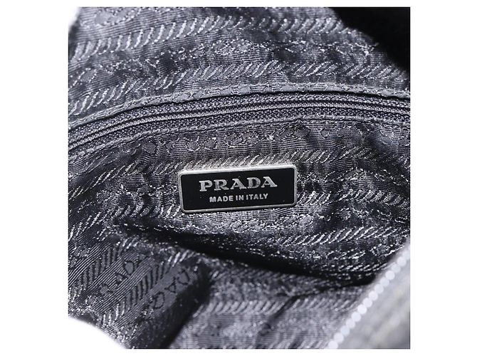 Borsa a Spalla PRADA Nylon Nero Argento Autentica 165117 - vista 23