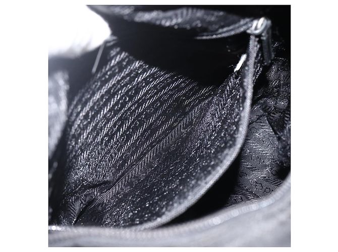 Borsa a Spalla PRADA Nylon Nero Argento Autentica 165117 - vista 27