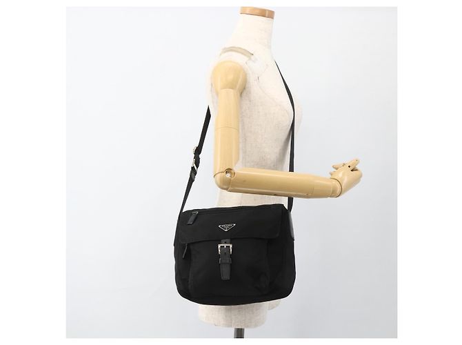 Borsa a Spalla PRADA Nylon Nero Argento Autentica 165117 - vista 30