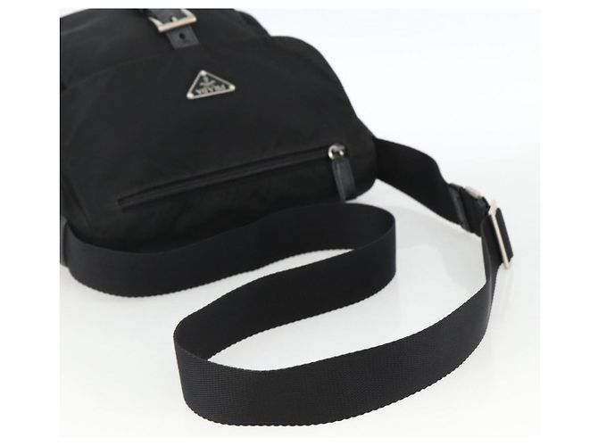 Borsa a Spalla PRADA Nylon Nero Argento Autentica 165117 - vista 7