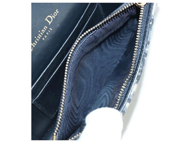 Borsa a vita in tela Trotter Christian Dior blu navy e oro Auth 171490SAV - vista 11
