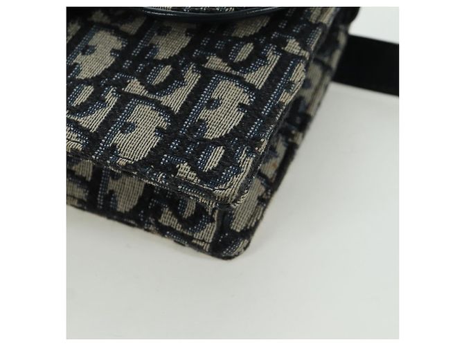 Borsa a vita in tela Trotter Christian Dior blu navy e oro Auth 171490SAV - vista 16