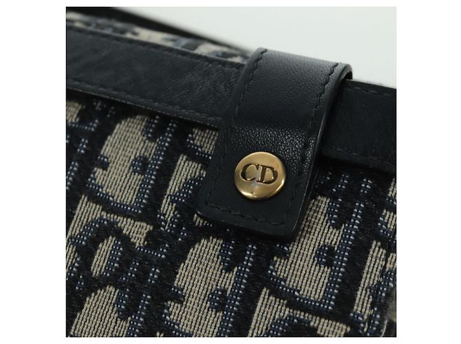 Borsa a vita in tela Trotter Christian Dior blu navy e oro Auth 171490SAV - vista 19