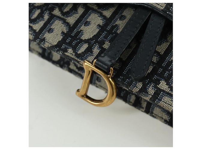 Borsa a vita in tela Trotter Christian Dior blu navy e oro Auth 171490SAV - vista 20