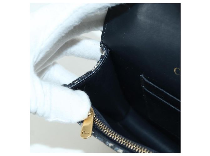 Borsa a vita in tela Trotter Christian Dior blu navy e oro Auth 171490SAV - vista 23