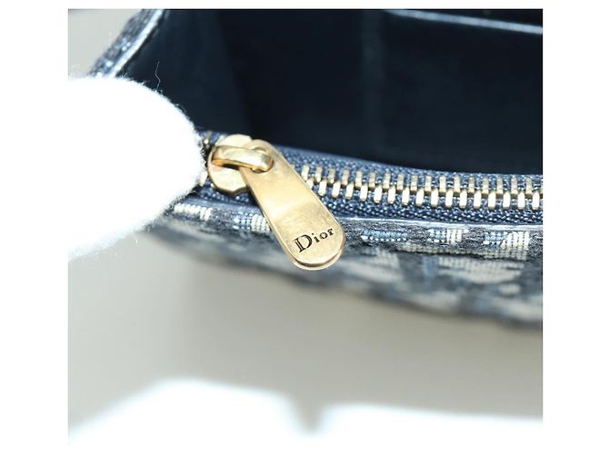 Borsa a vita in tela Trotter Christian Dior blu navy e oro Auth 171490SAV - vista 24