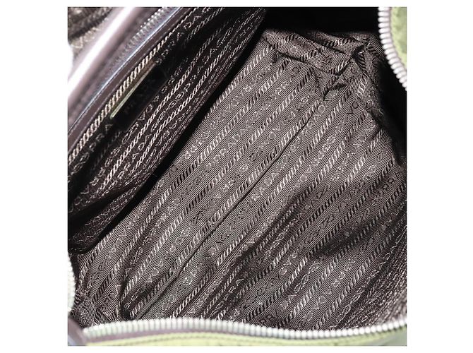 Borsa a Spalla PRADA Nylon Argento Khaki Auth ki6511 Cachi - vista 11