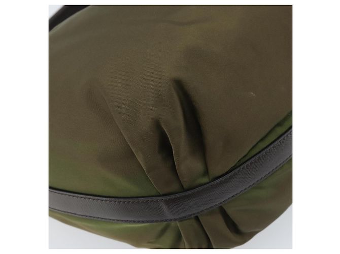 Borsa a Spalla PRADA Nylon Argento Khaki Auth ki6511 Cachi - vista 14
