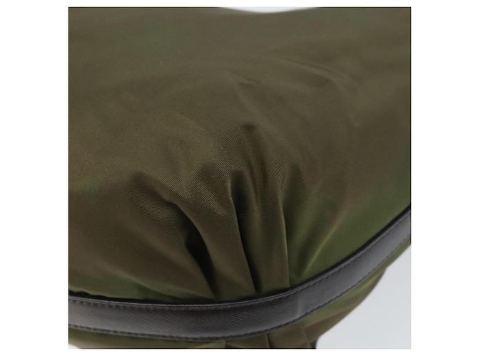 Borsa a Spalla PRADA Nylon Argento Khaki Auth ki6511 Cachi - vista 15