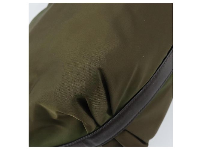 Borsa a Spalla PRADA Nylon Argento Khaki Auth ki6511 Cachi - vista 16