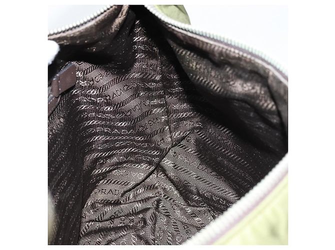 Borsa a Spalla PRADA Nylon Argento Khaki Auth ki6511 Cachi - vista 19