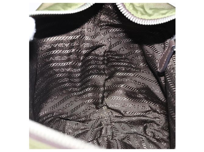 Borsa a Spalla PRADA Nylon Argento Khaki Auth ki6511 Cachi - vista 20