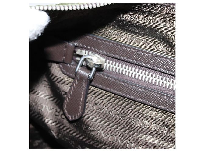 Borsa a Spalla PRADA Nylon Argento Khaki Auth ki6511 Cachi - vista 21