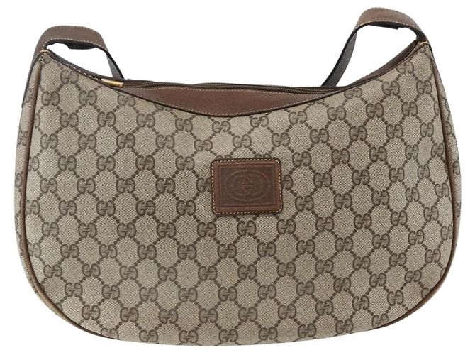 Gucci Borsa a Spalla GG Supreme PVC Beige Oro 001 256 0719 Auth mr2014 D'oro - vista 13