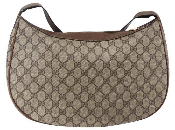 Gucci Borsa a Spalla GG Supreme PVC Beige Oro 001 256 0719 Auth mr2014 D'oro - vista 2