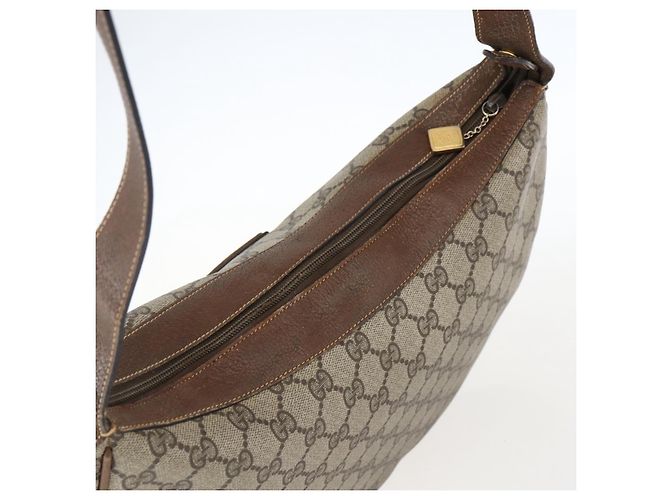 Gucci Borsa a Spalla GG Supreme PVC Beige Oro 001 256 0719 Auth mr2014 D'oro - vista 6