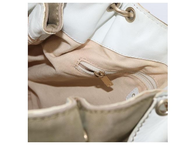 CHANEL Kettentasche aus Canvas Beige Gold CC Auth mr2009 Golden - Ansicht 20