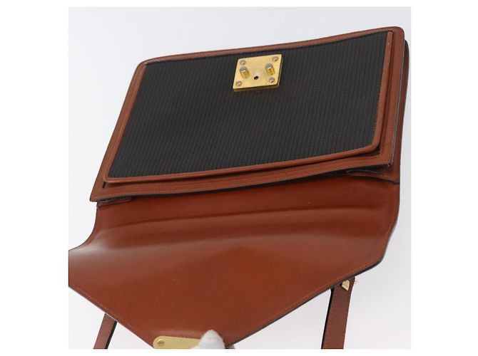 BALLY Borsa a Spalla PVC Tela Nera Oro Auth bs33655 Nero D'oro - vista 11