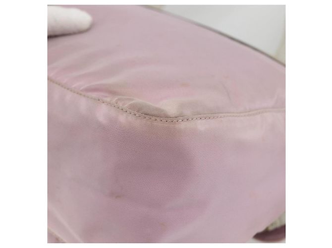 Borsa a Spalla PRADA Nylon Rosa Argento Auth LNZ394 - vista 16