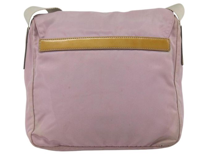 Borsa a Spalla PRADA Nylon Rosa Argento Auth LNZ394 - vista 2