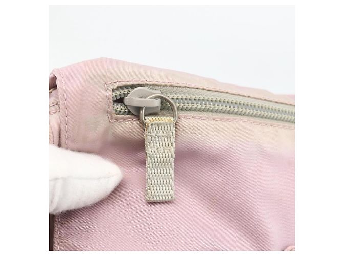 Borsa a Spalla PRADA Nylon Rosa Argento Auth LNZ394 - vista 20