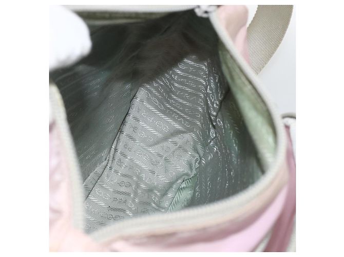 Borsa a Spalla PRADA Nylon Rosa Argento Auth LNZ394 - vista 23