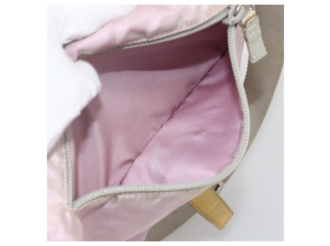 Borsa a Spalla PRADA Nylon Rosa Argento Auth LNZ394 - vista 28