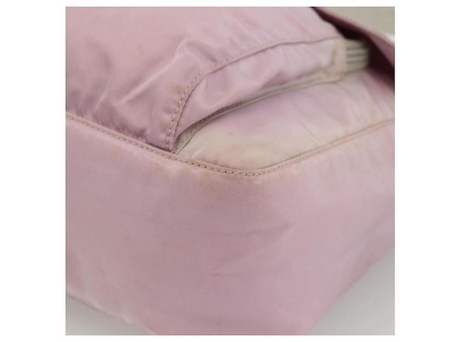 Borsa a Spalla PRADA Nylon Rosa Argento Auth LNZ394 - vista 8