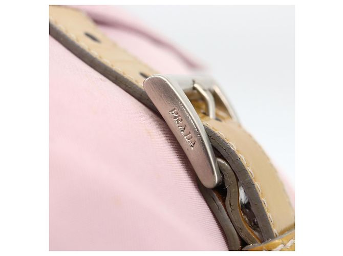 Borsa a Spalla PRADA Nylon Rosa Argento Auth LNZ394 - vista 9