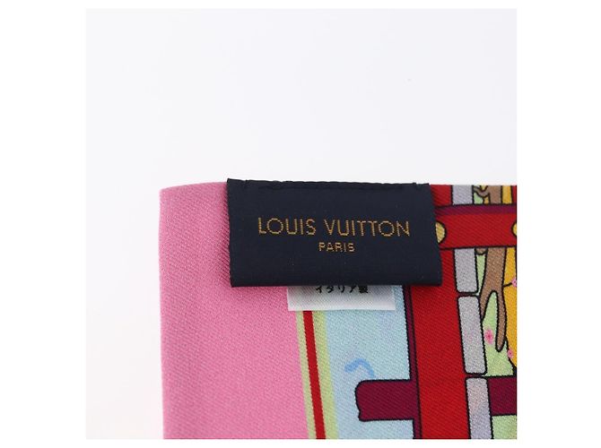 LOUIS VUITTON Bandeau Natale Vivienne Sciarpa in Seta Marrone M00491 Auth LNZ361SAM - vista 14