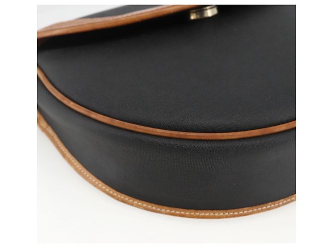 Borsa a Spalla Christian Dior in PVC Pelle Nera Oro Auth BA11060 Nero D'oro - vista 15
