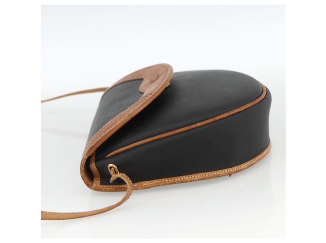 Borsa a Spalla Christian Dior in PVC Pelle Nera Oro Auth BA11060 Nero D'oro - vista 3