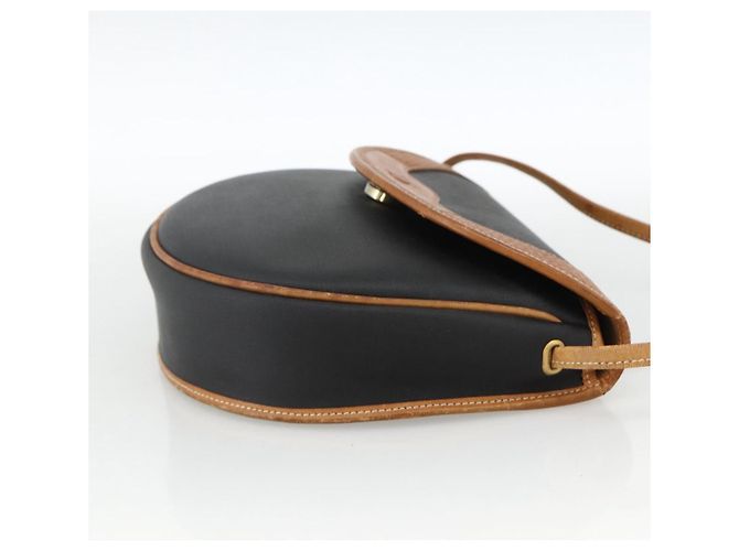 Borsa a Spalla Christian Dior in PVC Pelle Nera Oro Auth BA11060 Nero D'oro - vista 4