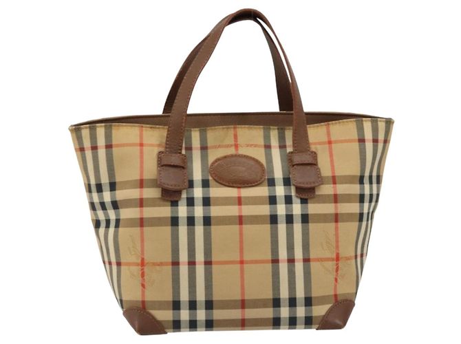 Borsa a mano Burberrys Nova Check in tela beige oro Auth 172901 D'oro - vista 13
