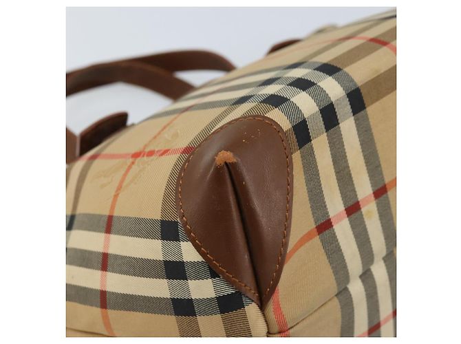 Borsa a mano Burberrys Nova Check in tela beige oro Auth 172901 D'oro - vista 14