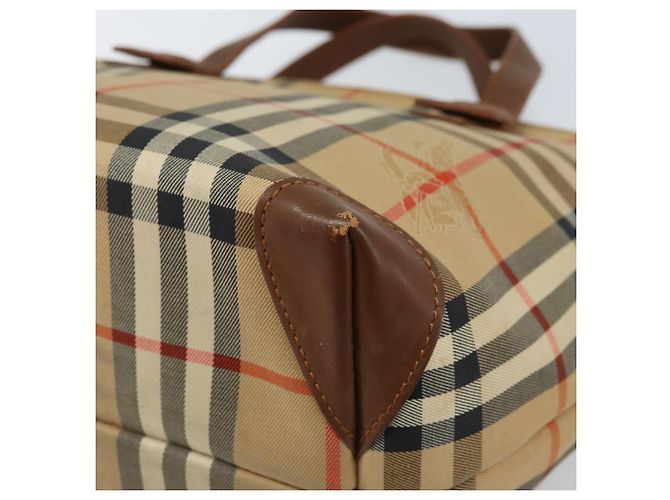 Borsa a mano Burberrys Nova Check in tela beige oro Auth 172901 D'oro - vista 15