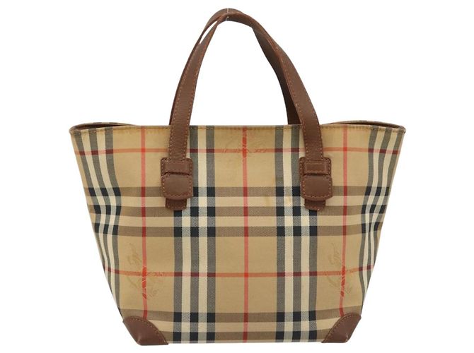 Borsa a mano Burberrys Nova Check in tela beige oro Auth 172901 D'oro - vista 2