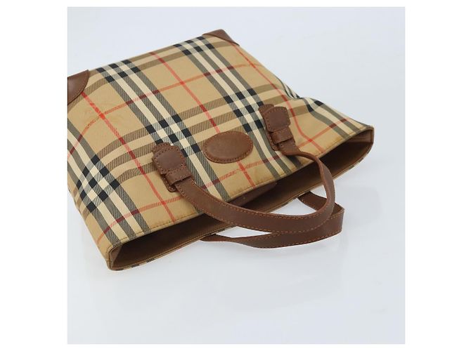 Borsa a mano Burberrys Nova Check in tela beige oro Auth 172901 D'oro - vista 6