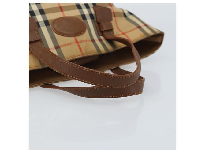 Borsa a mano Burberrys Nova Check in tela beige oro Auth 172901 D'oro - vista 7