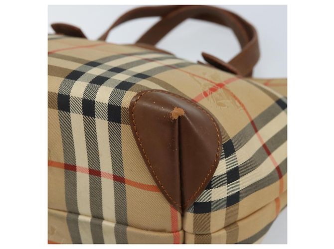 Borsa a mano Burberrys Nova Check in tela beige oro Auth 172901 D'oro - vista 9