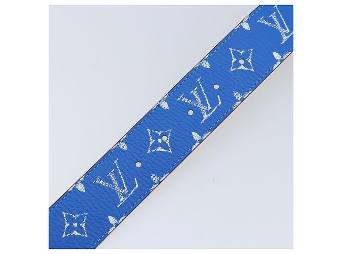 LOUIS VUITTON Gürtel Monogramm LV bedruckte Initialen 40 MM Blau M8460 Auth 166253SAM - Ansicht 13