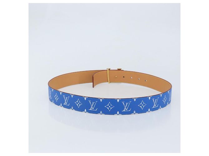 LOUIS VUITTON Gürtel Monogramm LV bedruckte Initialen 40 MM Blau M8460 Auth 166253SAM - Ansicht 2