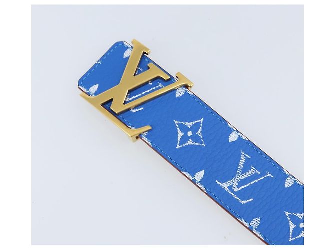 LOUIS VUITTON Gürtel Monogramm LV bedruckte Initialen 40 MM Blau M8460 Auth 166253SAM - Ansicht 6