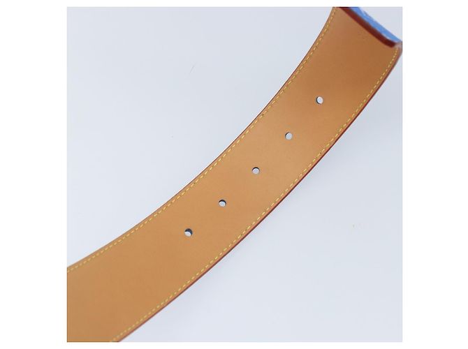 LOUIS VUITTON Gürtel Monogramm LV bedruckte Initialen 40 MM Blau M8460 Auth 166253SAM - Ansicht 9