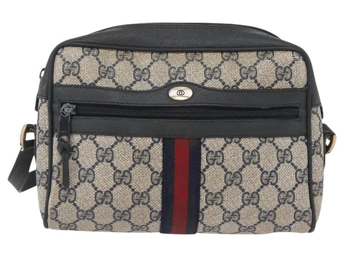 Borsa a Spalla Gucci GG Supreme Sherry Line PVC Blu Navy Oro 89 02 004 Auth ep13472 D'oro - vista 13