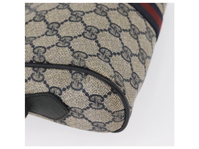 Borsa a Spalla Gucci GG Supreme Sherry Line PVC Blu Navy Oro 89 02 004 Auth ep13472 D'oro - vista 17